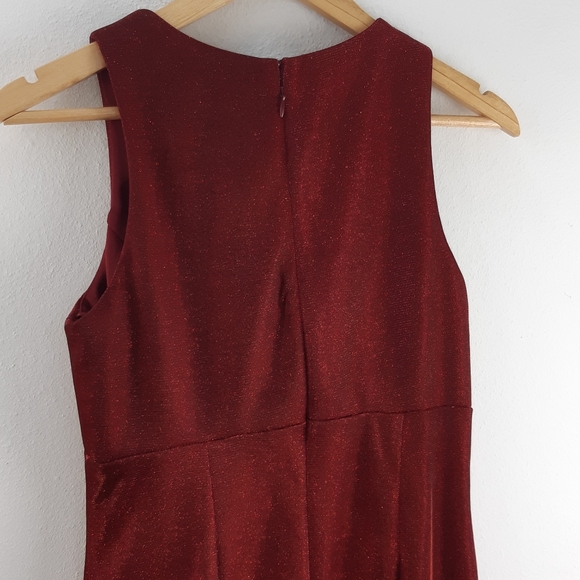 ๐HP๐ NIGHTWAY red fucsia metallic short dress - Picture 4 of 6